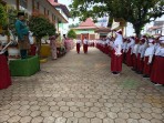 Camat Rambah M. Fran Novandi S.STP Apel Bersama di SDN 001 Rambah, Tekankan Pembinaan dan Disiplin Siswa