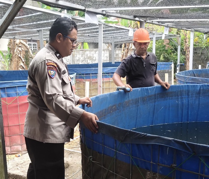 Bhabinkamtibmas Polsek Pasir Penyu Dampingi Kelompok Tani Ikan, Dukung Ketahanan Pangan Nasional