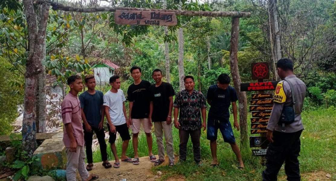 Wisata Air Terjun Palubok Tinggi Desa Tanjung Sari Mulai Ramai, ini Pesan Polisi ke Pengunjung