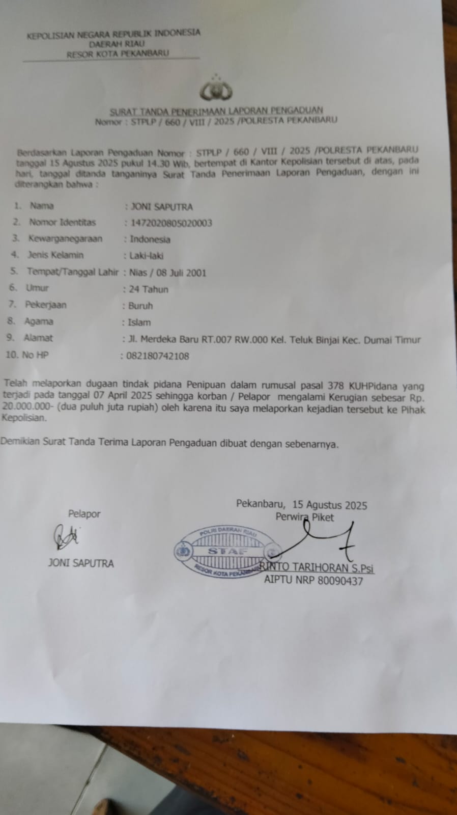 LSM Baladika Adyaksa Nusantara Minta Aparat Tindak Tegas Makelar Tenaga Kerja Berkedok Rekrutmen Migas