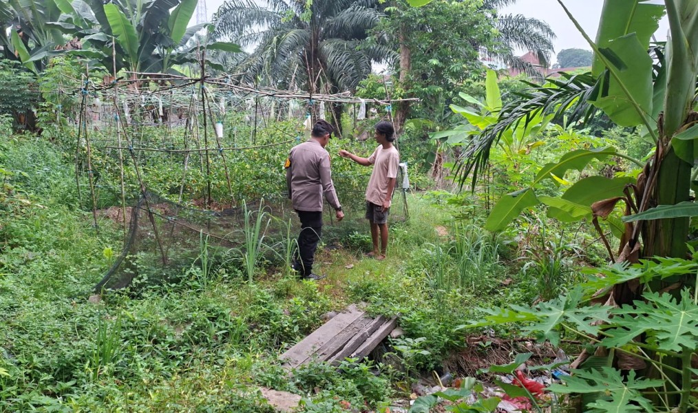 Bhabinkamtibmas Polsek Pasir Penyu Dorong Pemanfaatan Pekarangan Warga untuk Dukung Ketahanan Pangan Nasional