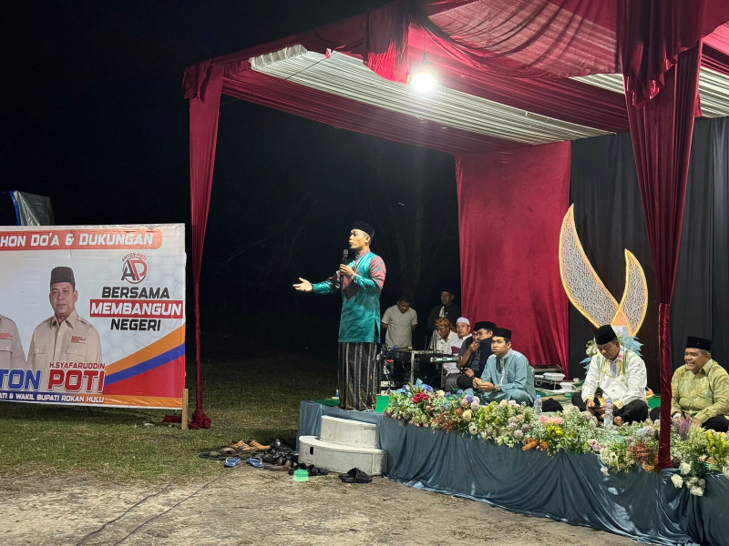 Ribuan Masyarakat Kepenuhan Rohul Tumpah Ruah Bermunajad, Do'akan Anton ST MM -Syafaruddin Poti, SH