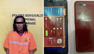 Polres Bengkalis Amankan Penjual Chip Higgs Domino di Desa Pematang Duku